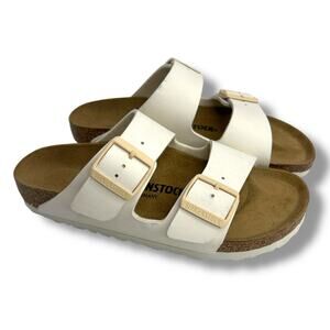 Birkenstock Women's Arizona Birko-Flor Sandals Size 37 US Size 6 Beige Cream EUC